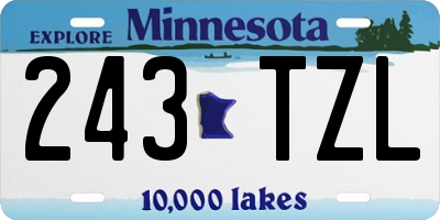 MN license plate 243TZL