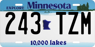 MN license plate 243TZM