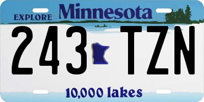 MN license plate 243TZN