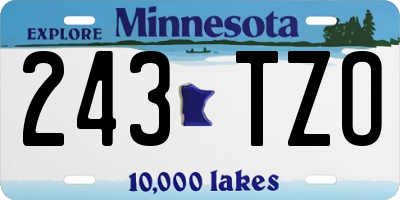 MN license plate 243TZO