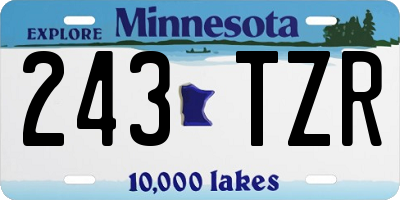 MN license plate 243TZR