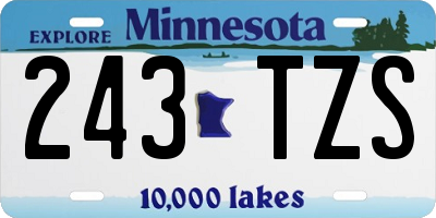 MN license plate 243TZS