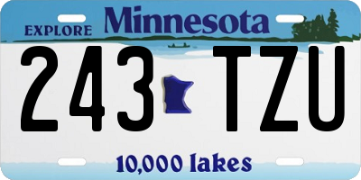 MN license plate 243TZU