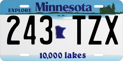 MN license plate 243TZX