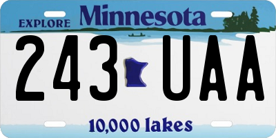 MN license plate 243UAA