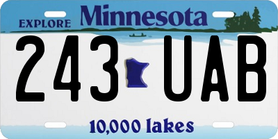 MN license plate 243UAB