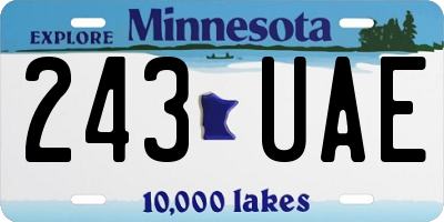 MN license plate 243UAE