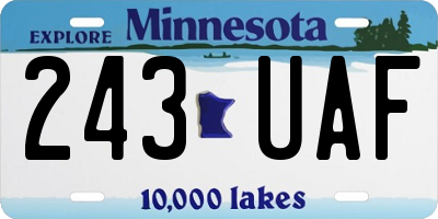 MN license plate 243UAF