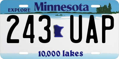 MN license plate 243UAP