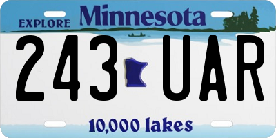 MN license plate 243UAR