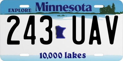 MN license plate 243UAV