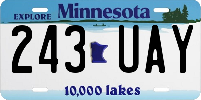 MN license plate 243UAY