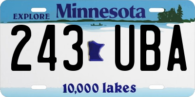 MN license plate 243UBA