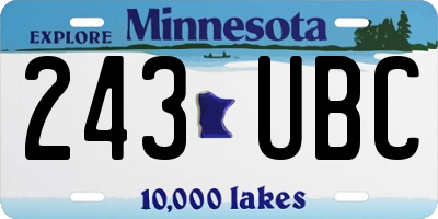 MN license plate 243UBC