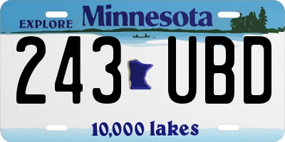 MN license plate 243UBD