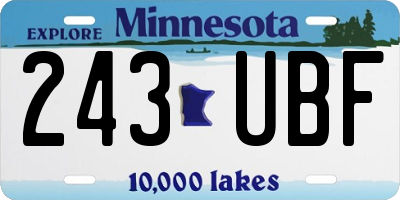 MN license plate 243UBF