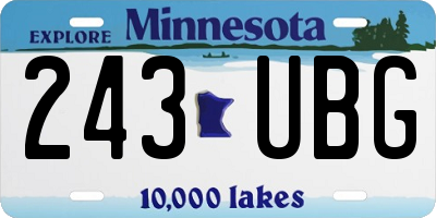 MN license plate 243UBG