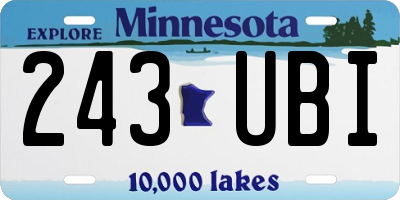 MN license plate 243UBI