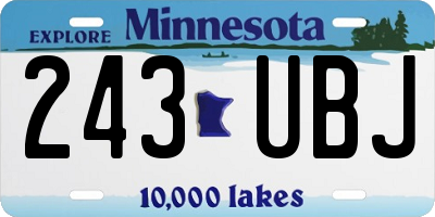 MN license plate 243UBJ
