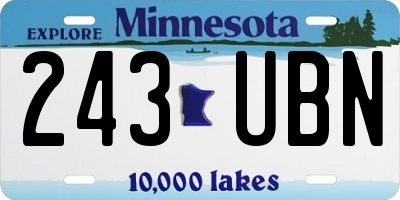 MN license plate 243UBN