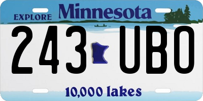 MN license plate 243UBO