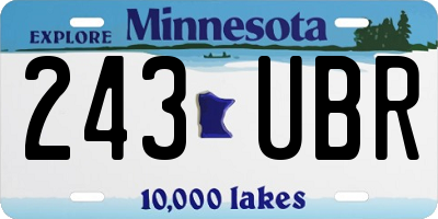 MN license plate 243UBR