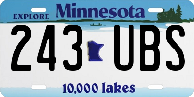 MN license plate 243UBS