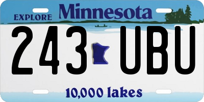 MN license plate 243UBU