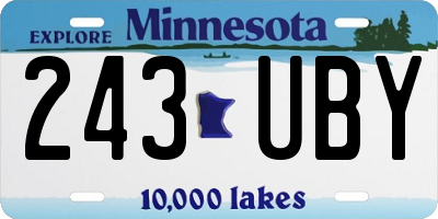 MN license plate 243UBY