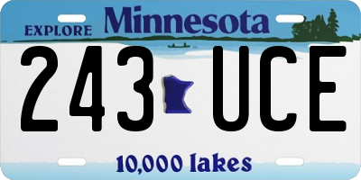 MN license plate 243UCE