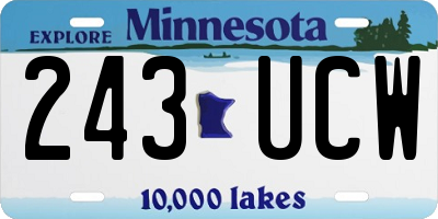 MN license plate 243UCW