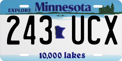 MN license plate 243UCX