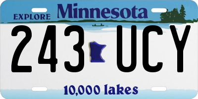 MN license plate 243UCY