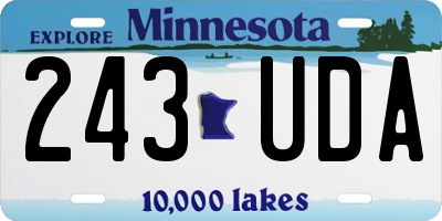 MN license plate 243UDA