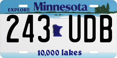 MN license plate 243UDB