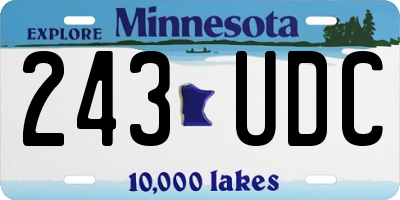 MN license plate 243UDC