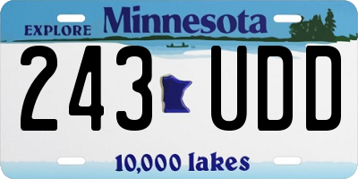 MN license plate 243UDD
