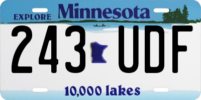 MN license plate 243UDF