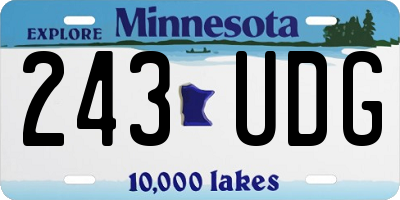 MN license plate 243UDG