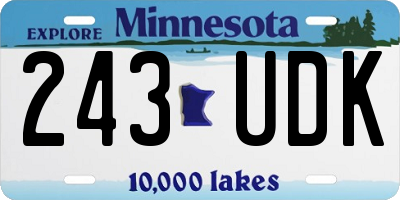 MN license plate 243UDK