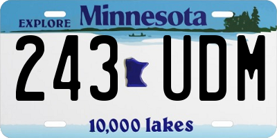 MN license plate 243UDM