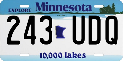 MN license plate 243UDQ