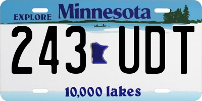 MN license plate 243UDT