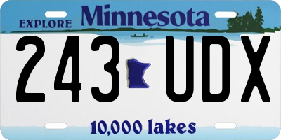 MN license plate 243UDX