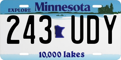 MN license plate 243UDY