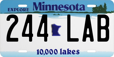 MN license plate 244LAB