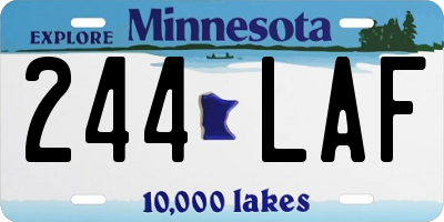 MN license plate 244LAF