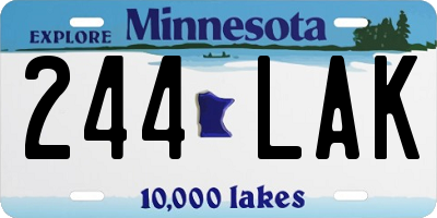 MN license plate 244LAK