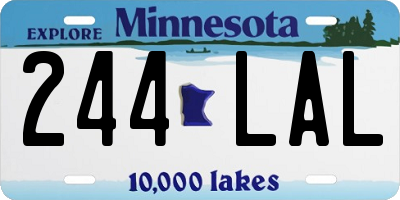 MN license plate 244LAL