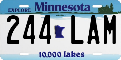 MN license plate 244LAM